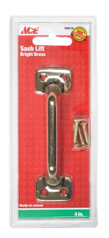 Ace 4 In. L Bright Brass Universal Sash Lift Handle 1 Pk