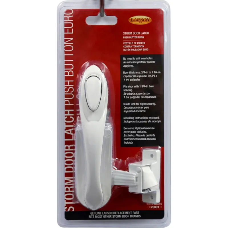 Larson Euro Zinc-Plated White Zinc Push Button Latch 1 Pk