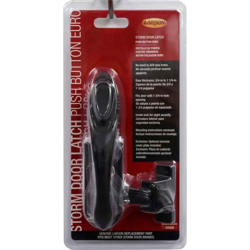 Larson Euro Zinc-Plated Black Zinc Push Button Latch 1 Pk