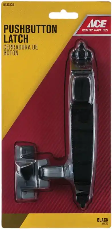 Ace Black Black Steel Push Button Latch 1 Pk