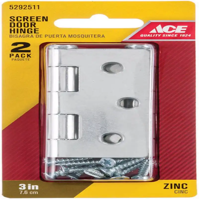 Ace 3 In. L Zinc-Plated Steel Screen/Storm Door Hinge 2 Pk