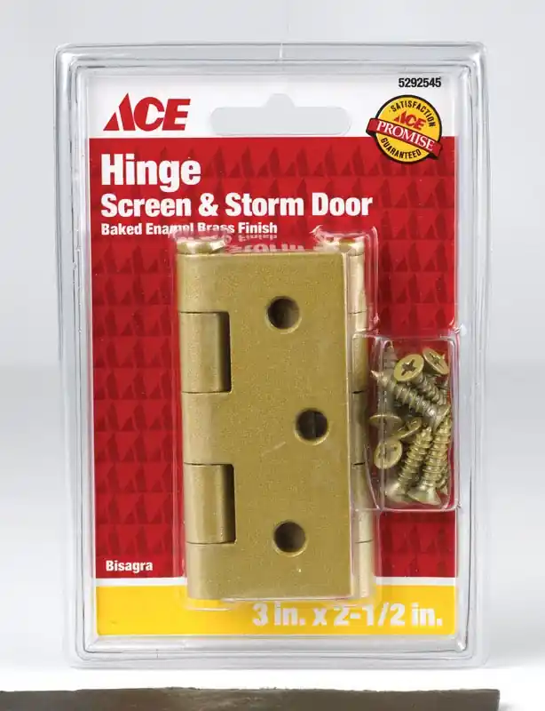 Ace 3 In. L Satin Brass Brass Screen/Storm Door Hinge 2 Pk