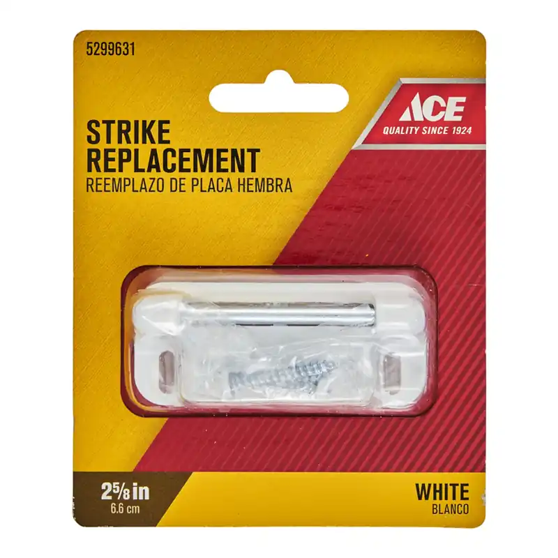 Ace White Steel Screen/Storm Door Strike 1 Pk