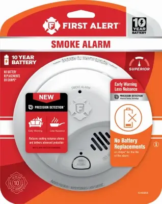 First Alert 10 Year Battery-Powered Ionization Smoke Detector 1 Pk