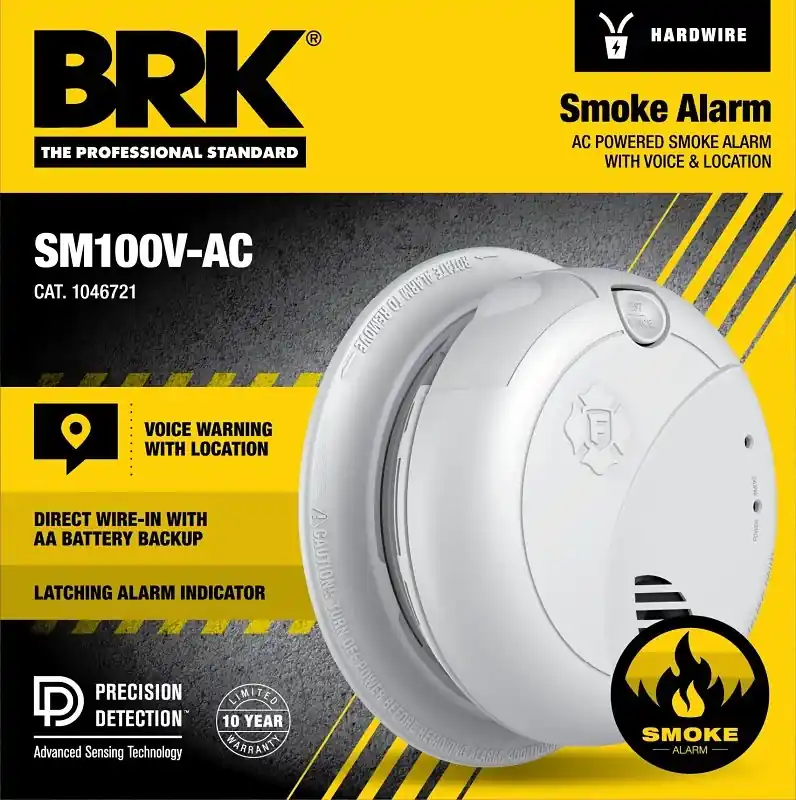 Hardwired Photoelectric Smoke Alarm, Anti-Theft Locks, Battery Backup