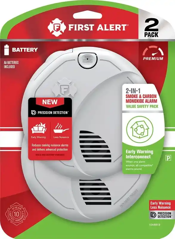 First Alert Wireless Interconnect Battery-Powered Photoelectric Smoke And Carbon Monoxide Combinatio
