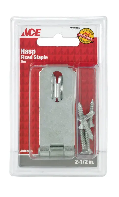 Zinc 2-1/2 In. L Fixed Staple Safety Hasp For Secure Applications