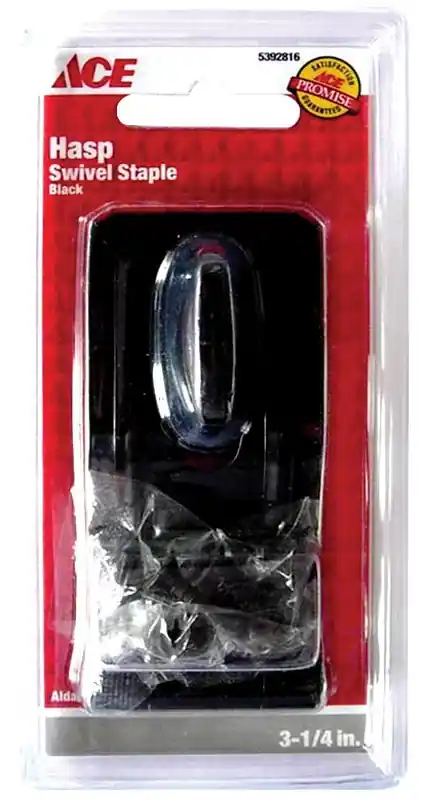 Black Steel 3-1/4 In. L Swivel Staple Safety Hasp For Secure Applications