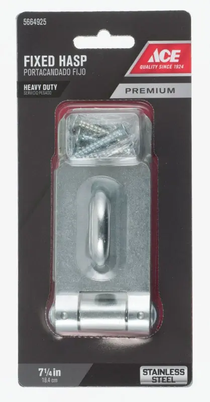 Stainless Steel 7-1/4 In. L Fixed Staple Safety Hasp - Durable Security Solution