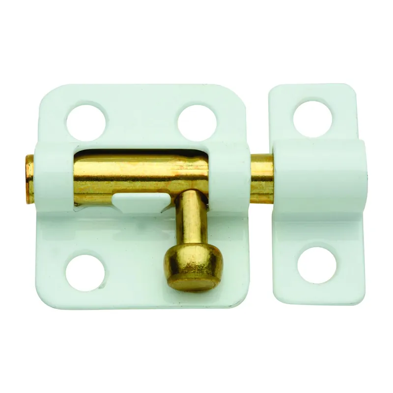 National Hardware Brass-Plated White Steel Window Bolt 2 In. L X .75 In. H 1 Pk