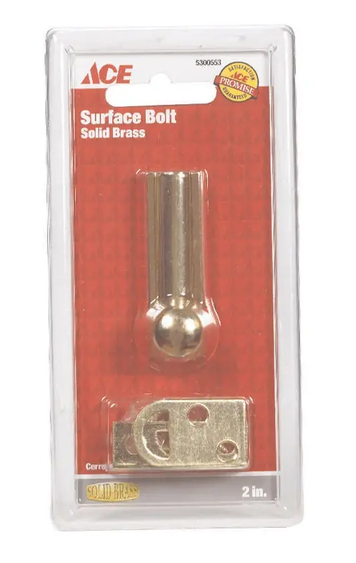 Bright Brass Surface Bolt For Doors, Windows, Cabinets - Model 01-3085-701