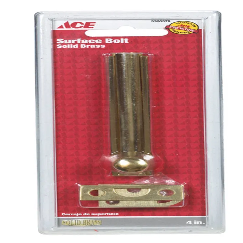 Bright Brass Surface Bolt - 4 Inch Solid Brass For Doors And Windows