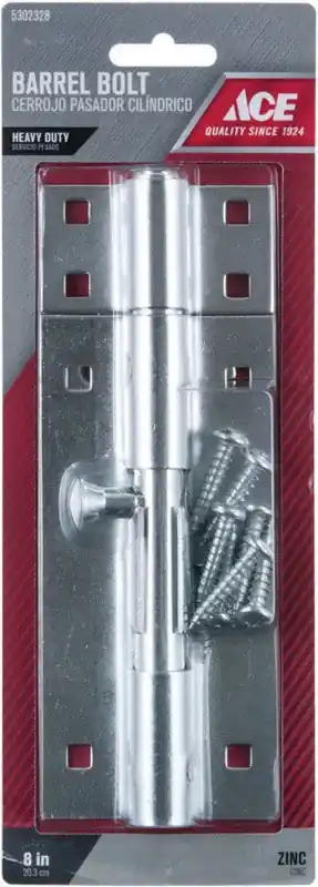 Ace 8 In. L Zinc-Plated Steel Barrel Bolt