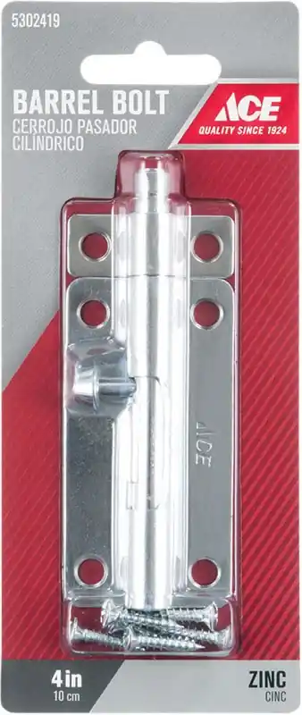 Ace 4 In. L Zinc-Plated Steel Barrel Bolt 1 Pk
