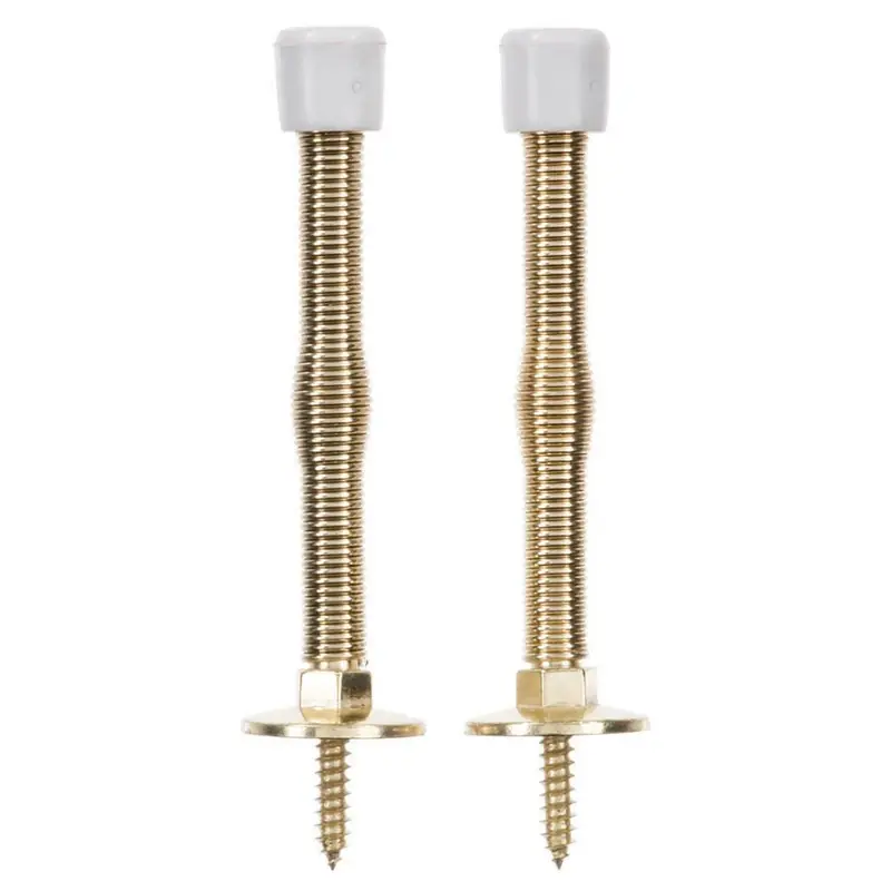 3 In. W X 2.75 In. H Metal Bright Gold Spring Door Stop For Door And Wall Mounting