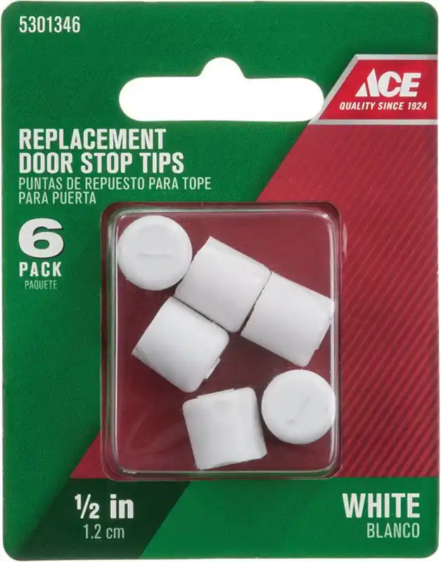 1/2 In. W X .75 In. H White Rubber Door Stop Tip Over The Door Clip