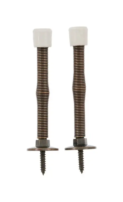 3 In. W Antique Gold Metal Spring Door Stop For Door And Wall Mounting