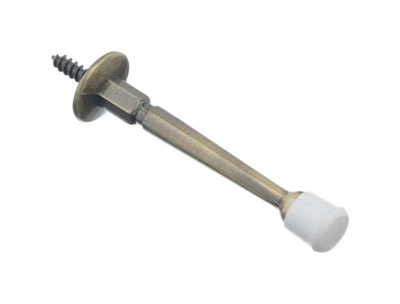 2.75 In. H X 3 In. W Antique Gold Metal Rigid Door Stop For Door And Wall Mounting