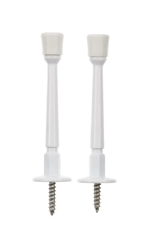 2.75 In. H X 3 In. W Metal White Rigid Door Stop For Wall And Door Mounting
