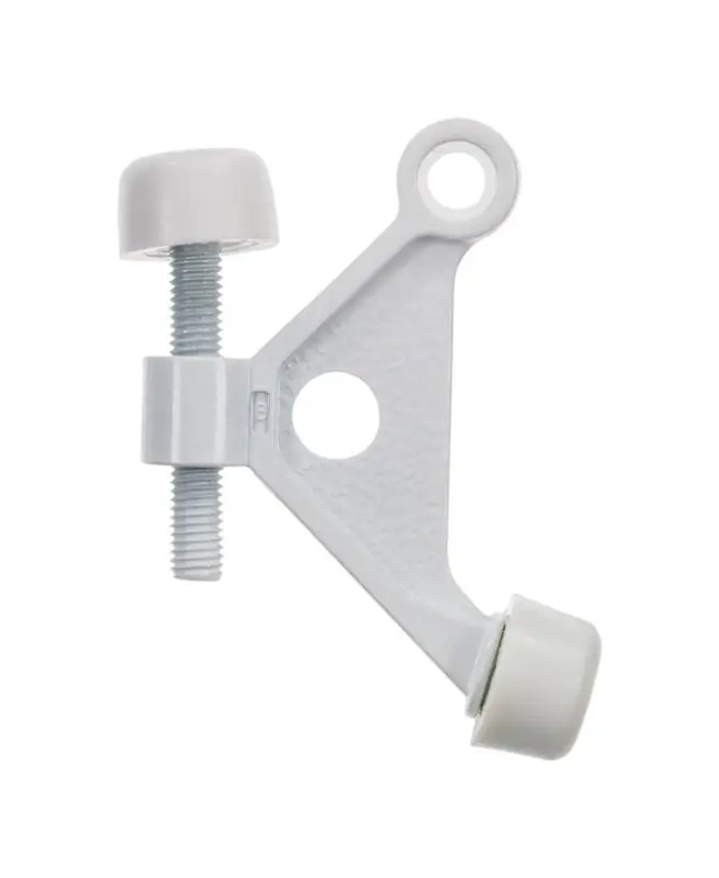 2-5/8 In. W X 2.75 In. H Metal White Hinge Pin Door Stop For Door And Wall