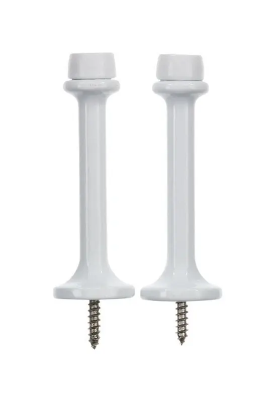 3 In. W X 2.75 In. H White Metal Rigid Door Stop For Wall And Door Mounting