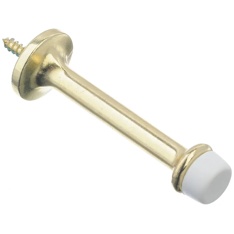 Ace 2.75 In. H X 3 In. W Bright Gold Metal Rigid Door Stop Mounts To Door And Wall