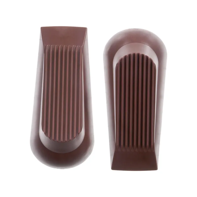 6.018 In. H X 5 In. W Rubber Brown Wedge Door Stop - Flexible And Removable