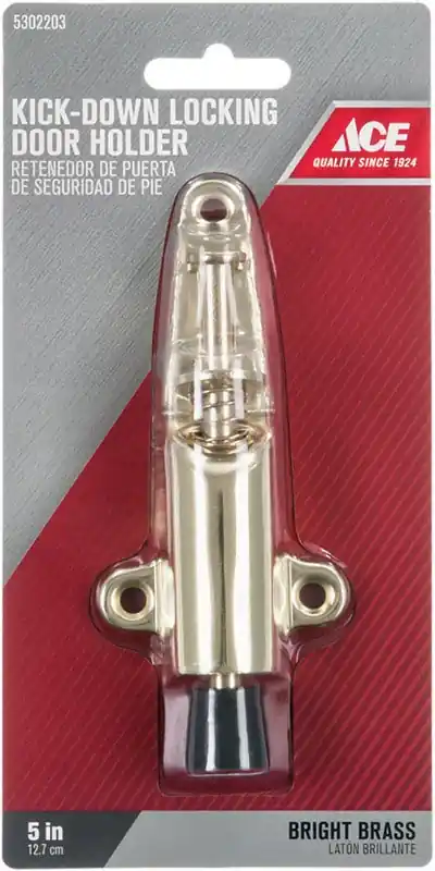 2.6 In. H X 5 In. W Bright Gold Metal Kick-down Door Holder