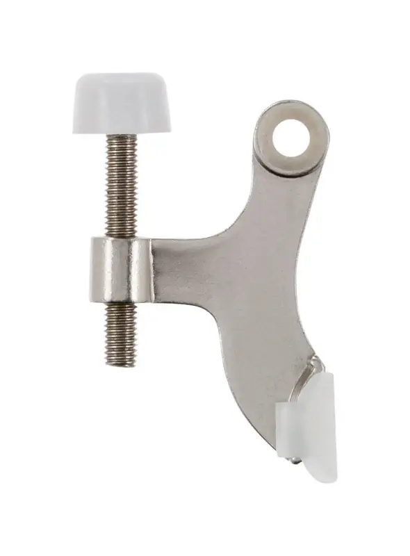 1.6 In. H Satin Nickel Silver Hinge Pin Door Stop For Hollow Core Doors