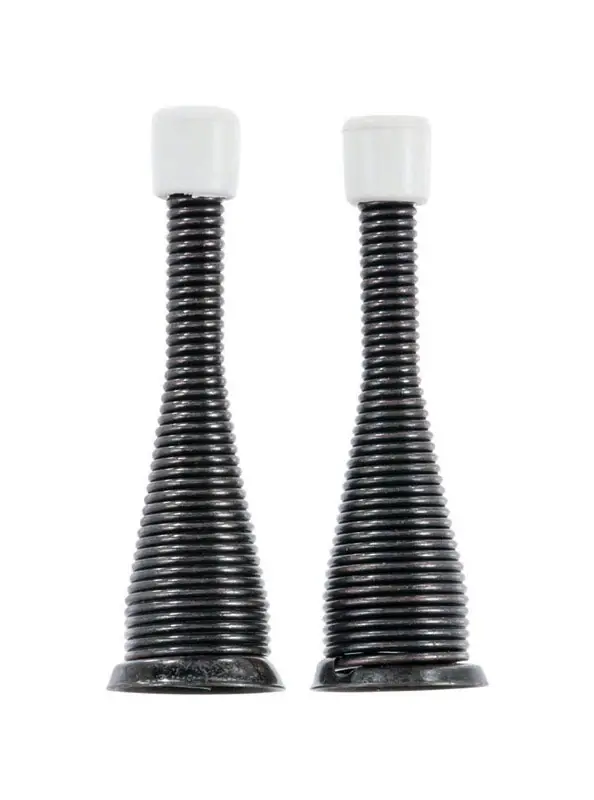 3 In. W Oil Rubbed Bronze Metal Spring Broad Base Door Stop For Wall And Door Mounting