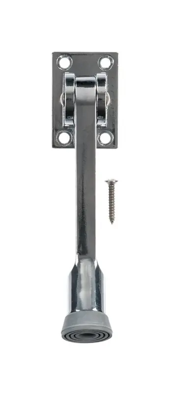 2.75 In. H X 5 In. W Chrome Silver Metal Kick-down Door Holder