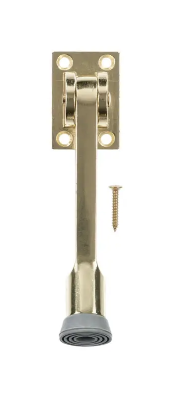 2.75 In. H X 5 In. W Metal Bright Gold Kick-down Door Holder For Door And Wall