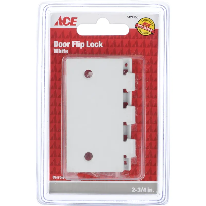 Ace White Steel Door Flip Lock 1 Pk