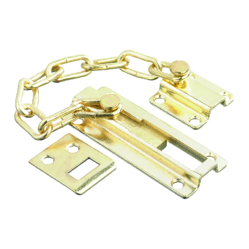 3.5 In. L Bright Brass Dead Bolt Chain Guard For Enhanced Security