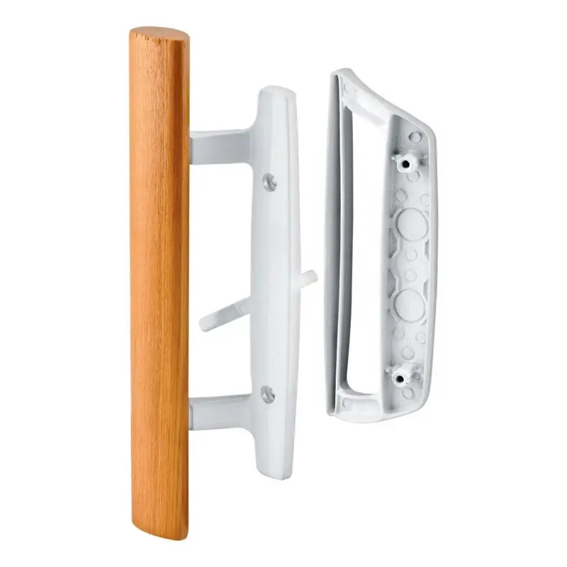 Prime-line Wood Tone Metal Outdoor Patio Door Handle Set For Mortise Lock Systems