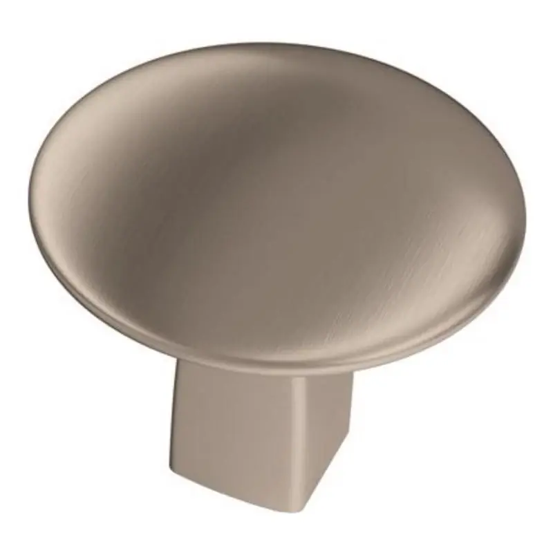 Amerock Riva Contemporary Cylinder Cabinet Knob 1-1/4 In. D 1-1/16 In. Satin Nickel 1 Pk