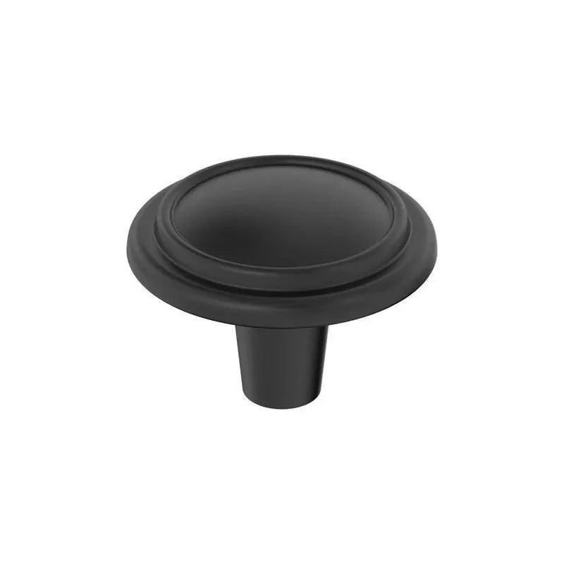 Amerock Hatfield Matte Black Round Cabinet Knob – 1¼" Diameter, 7/8" Projection (Pack Of 1)