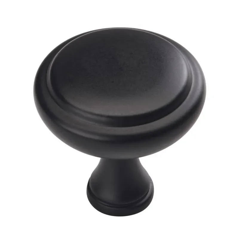 Amerock Arden Series BP37340-MB Matte Black Zinc Cabinet Knob – 1¼‑Inch Projection