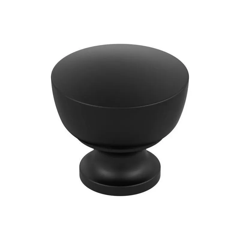 Chalice 1.25 Inch Diameter Round Matte Black Knob - Model Bp37022mb