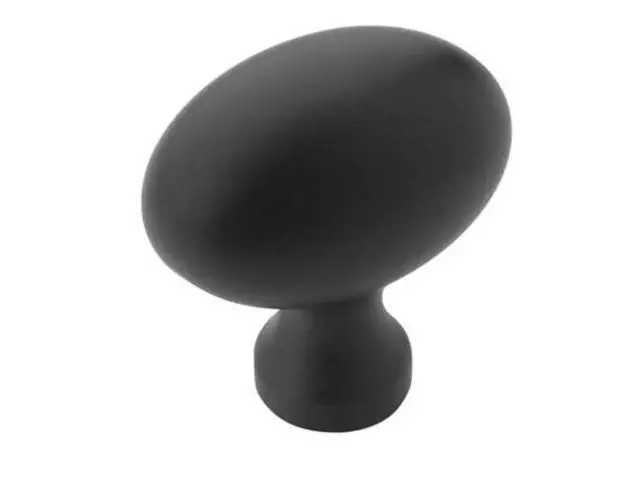 Amerock Bp53014fb 1-3/8 Inch Flat Black Oval Cabinet Knob From Allison Value Collection