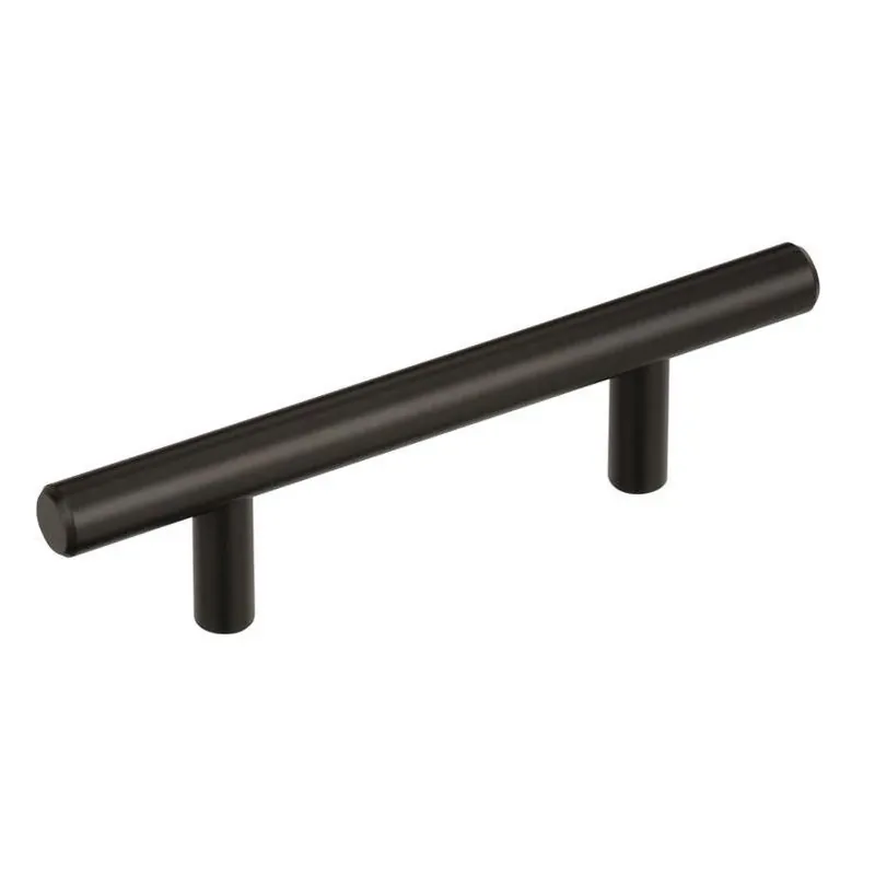 Amerock Black Bronze T‑Bar Pull – 5‑Pack, 5‑3/8" Length, 1‑3/8" Projection, Carbon Steel