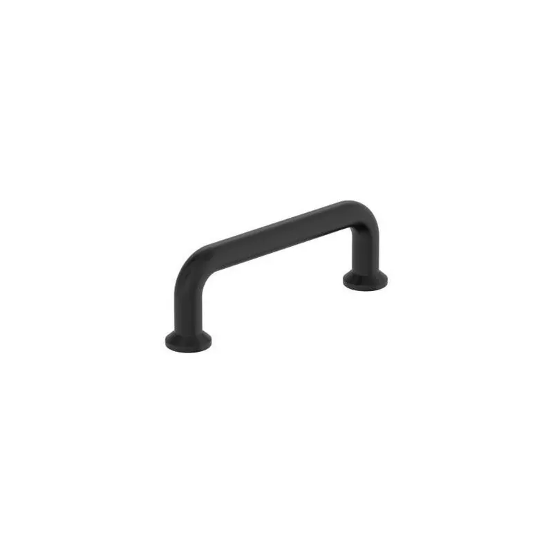 Amerock Factor Series Cabinet Pull – 3‑9/16 In Flat Black Zinc Handle, 1‑3/16 In Projection