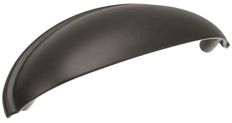 Amerock Transitional Cup Cabinet Cup Pull 3 In. Matte Black Black 1 Pk