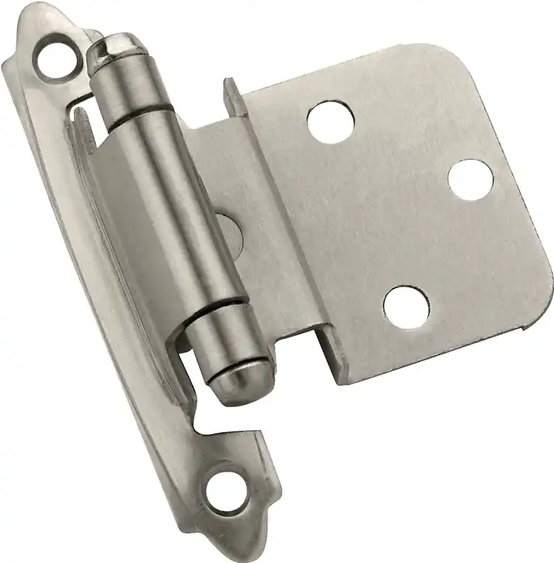 Amerock 2-Pack 3/8-in Satin Silver Self-Closing Flush Cabinet Hinge