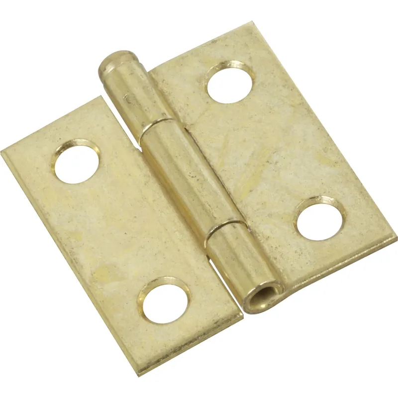 National Hardware 1-1/2 In. L Brass-Plated Door Hinge 2 Pk