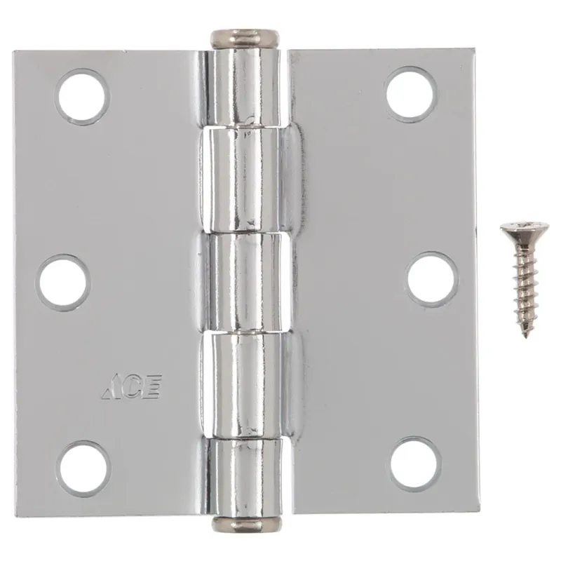 Ace 3 Inch Chrome Residential Door Hinge For Various Applications - Single Piece