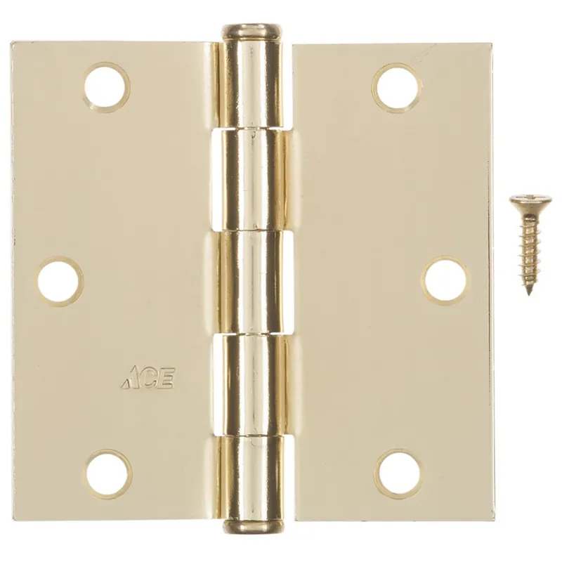 Ace 3-1/2 In. L Bright Brass Residential Door Hinge 1 Piece