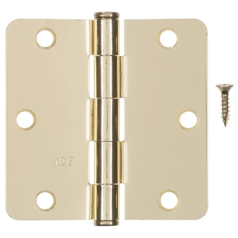 Ace 3-1/2 In. Bright Brass Residential Door Hinge 1 Piece