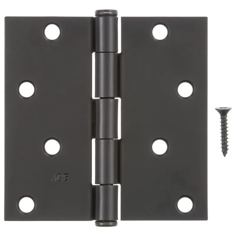 Ace 4 Inch Black Residential Door Hinge Single Pack