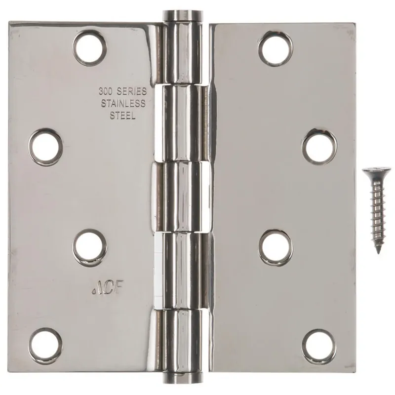 Ace 4 Inch Chrome Residential Door Hinge With Security Stud